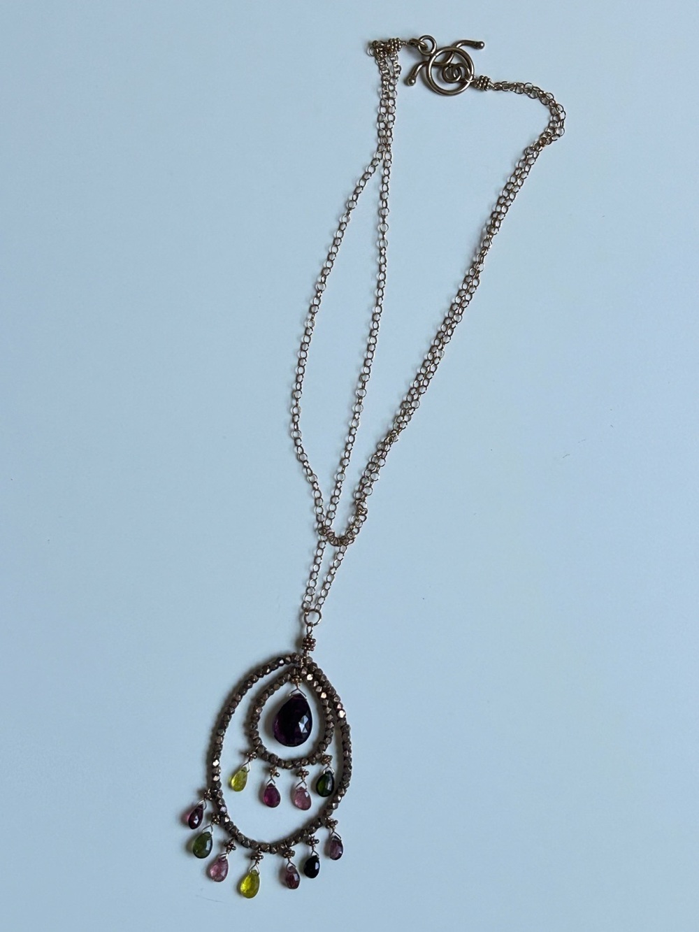 Robindira Unsworth Hand-Made Semi-Precious Stone Necklace in 14k vermeil